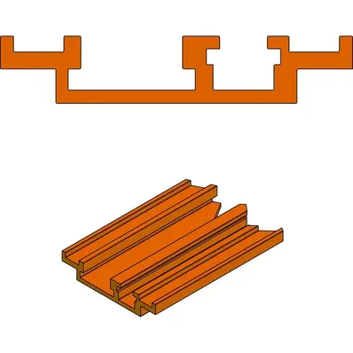 Føringsspor og T-Spor Skinne 800mm UJK 3/4 X 3/8 Spor - 1/4 T- Spor 