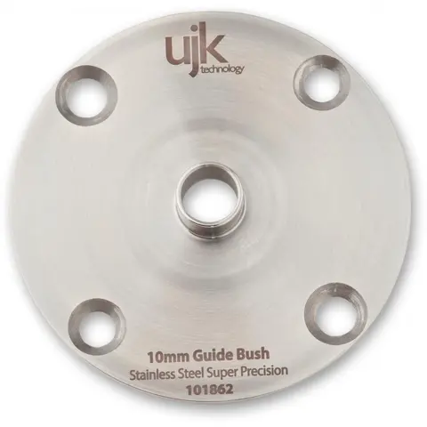 Styrehylse 10 mm utv. - rustfritt Ø60 mm festeplate