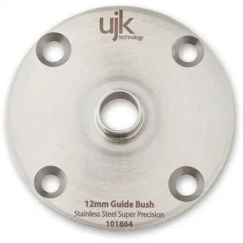 Styrehylse 12 mm utv. - rustfritt Ø60 mm festeplate