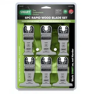 6 bladers sett Rapid Wood 32 og 63mm Spesial blad for hurtige, presisjons kut