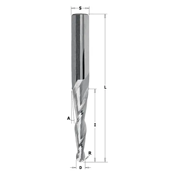 Spiralfres.Konisk med 3,2 mm. kule CNC/3D 