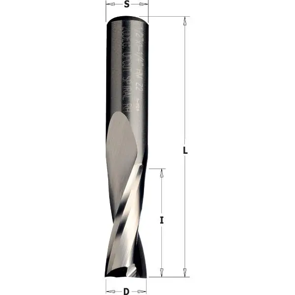Opp-Kutt Spiralstål Ø10 mm Massiv Hm. Tange. 8 mm 