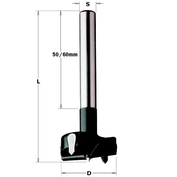 Beslagbor 14mm.  . med Hm. Skjær 