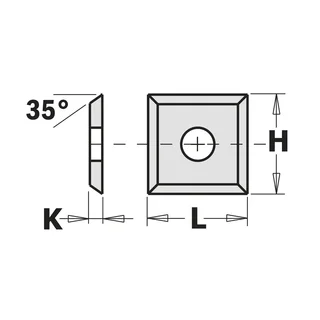 Vendeskjær (4/35°) 10.5x10.5x1.5mm F4 Passer 663.007.11