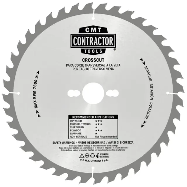 Sagblad Ø160×2,2×20 mm Z40 – 10-pk CMT K Contractor for tre 