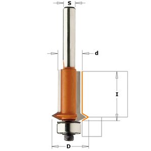 Flush og V-Spor Fresest&#229;l D=12,7 T= 12