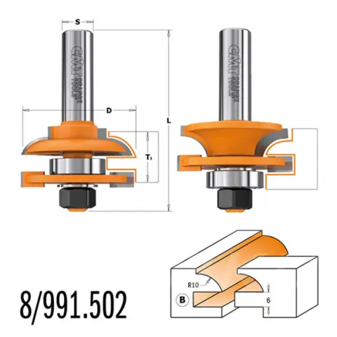 Rail &amp; Stile Set -Hw- S=12 D=44.4 (B)