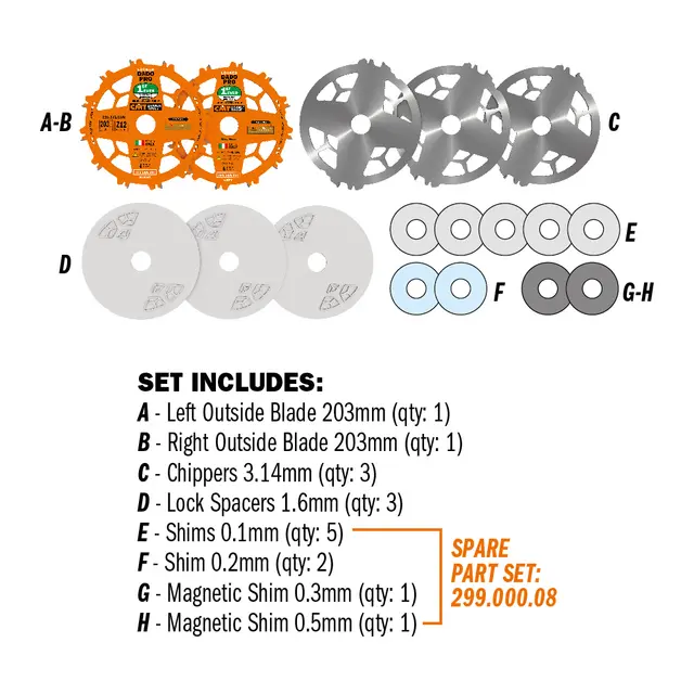LOCKED DADO PRO SET.D=203x30 6,35-20 mm 