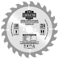 Sagblad Ø160×2,2×20 mm Z24 – 10-pk CMT Contractor