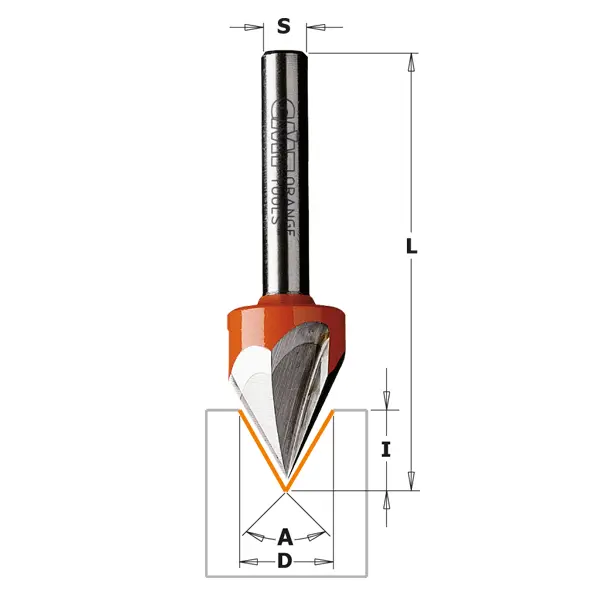 V-Notfres. Hm. Cmt Vinkel 60 Grader Gr. Diameter 12,7 mm 