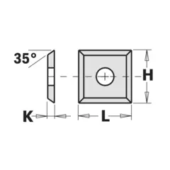 Vendekniv HM 12 x 12 x 1.5 mm K2250 – 4 egger, 35°