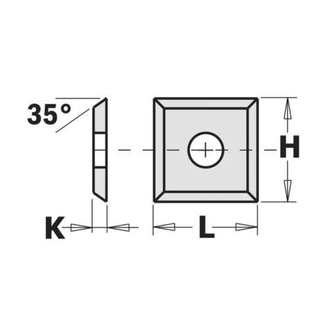 Vendekniv HM 12 x 12 x 1.5 mm K2250 – 4 egger, 35°