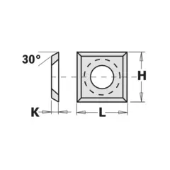 Vendekniv HM 14 x 14 x 2 mm K1920 – 4 egger, 30°