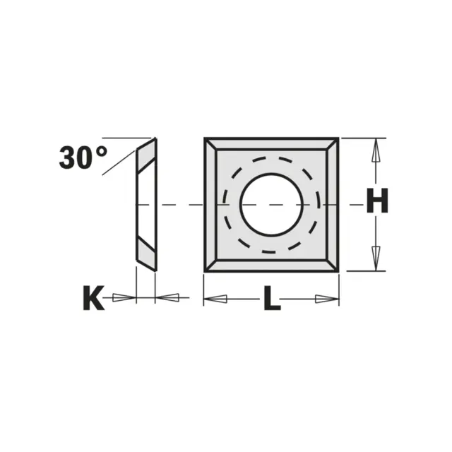 Vendekniv HM 14 x 14 x 2 mm K1920 – 4 egger, 30° 