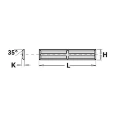 Vendekniv HM 50 x 5.5 x 1.1 mm K1920 – 4 egger, 35°