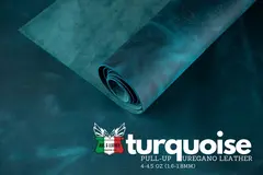 Uregano l&#230;r- Crazy horse Turquoise 1,8mm Oil-Chromgarvet hel side