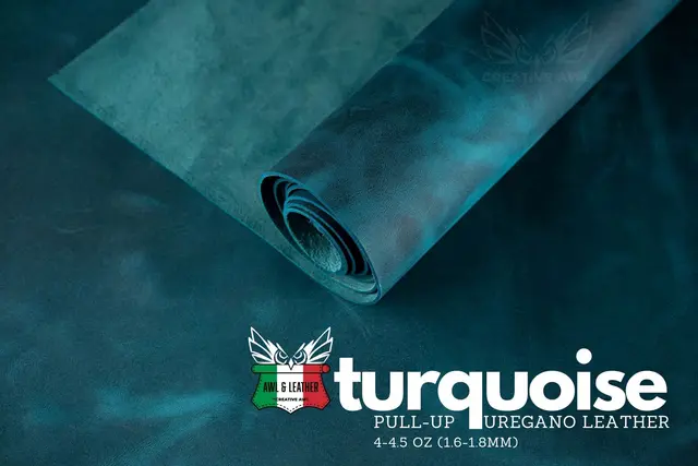 Uregano lær- Crazy horse Turquoise 1,8mm Oil-Chromgarvet hel side 