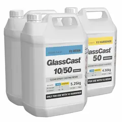 Epoxy - GlassCast 50 V2. 15kg Glassklar. For tykkere støp. 25/50 mm.