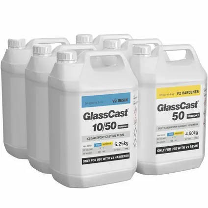 Epoxy - Glassklar 50 V2. 30 Kg Glassklar. For tykkere støp. 25/50 mm. 