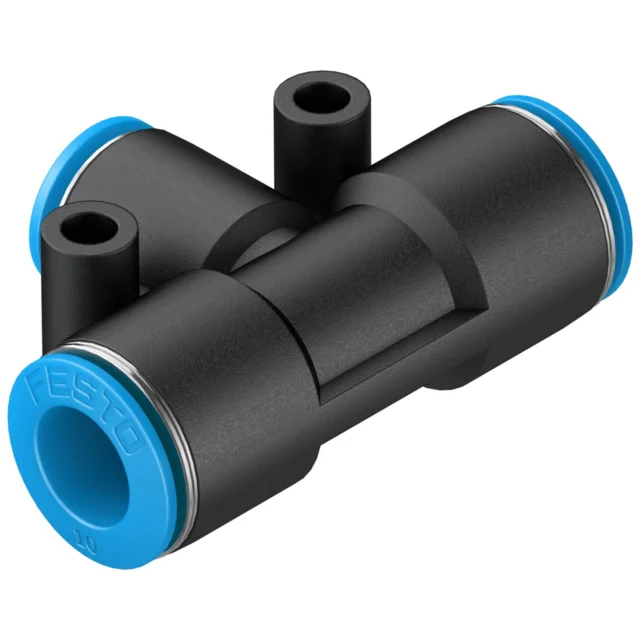 Push-in T-kobling QST-10-8 Festo – 10 mm inn, 2 × 8 mm ut 