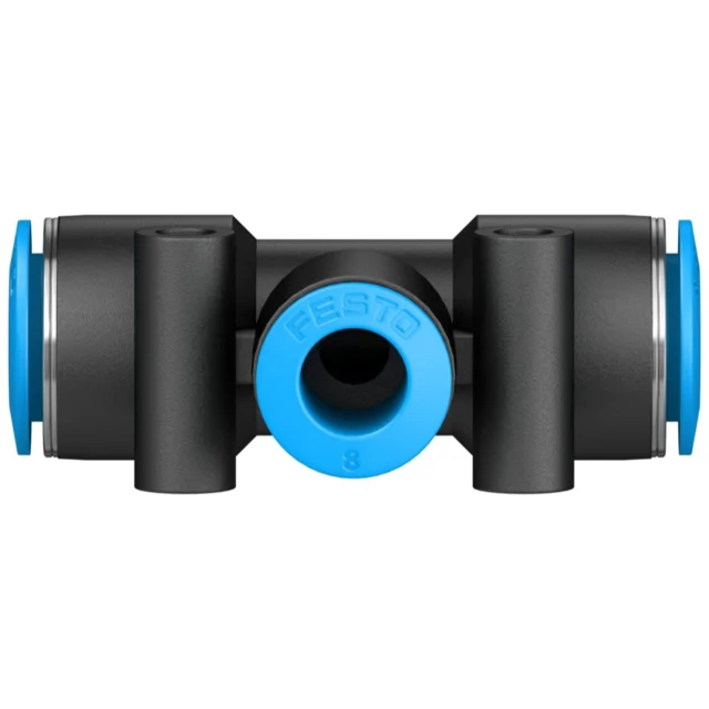 Push-in T-kobling QST-10-8 Festo – 10 mm inn, 2 × 8 mm ut 