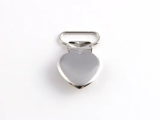 Seleklips - Hjerte - 20 mm, blank 1 stk. 