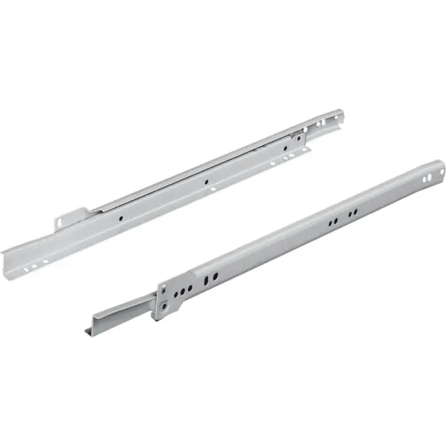 Skuffeskinner med rulleløp, 550 mm Stål, for utenpåliggende montering 