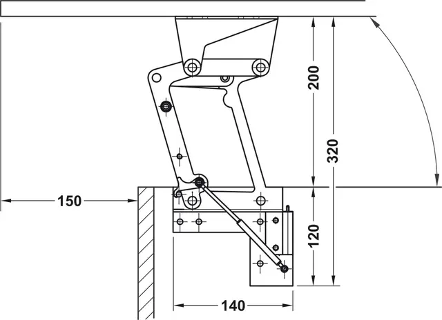 Swing-up topplate mekanisme - Sett Soft-close 