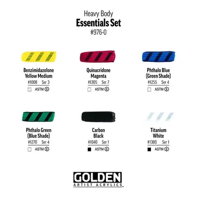 Golden Set - Heavy Body Essentials 6x59ml. 