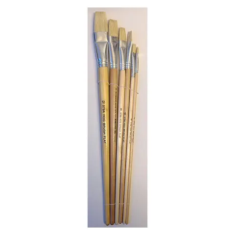 Penselsett&#160;kinapen.&#160;a&#160;6&#160;flate Langt&#160;skaft=flat&#160;24681012