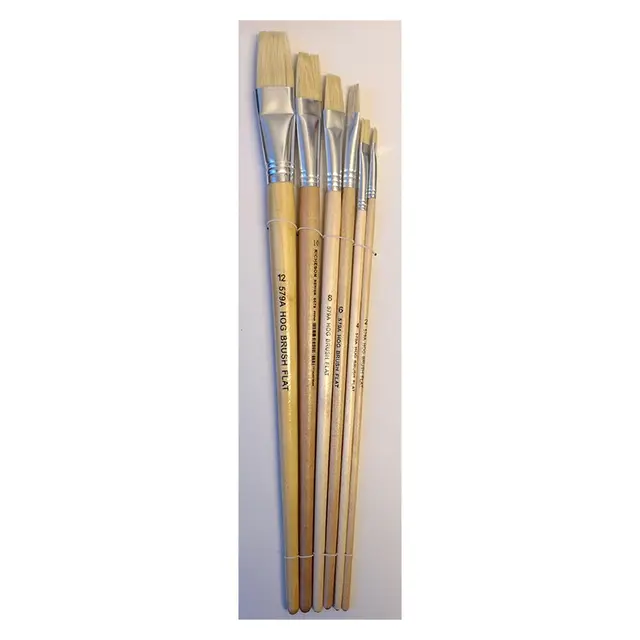 Penselsett kinapen. a 6 flate Langt skaft=flat 24681012 