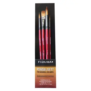 Penselsett&#160;Figura&#160;4pk Rund&#160;2-6-12,&#160;Flat&#160;1/2t