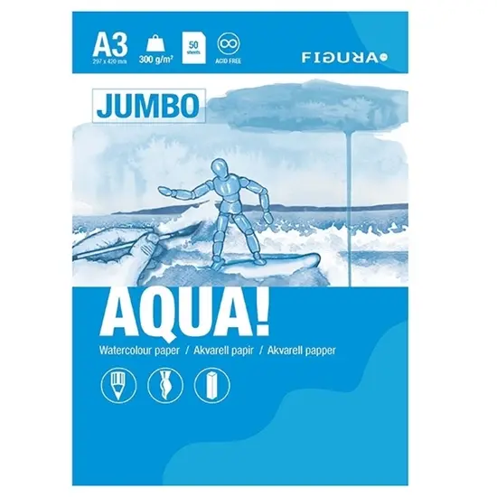 Figura AQUA blokk A3 JUMBO 300g. 50ark 
