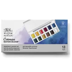WN&#160;sett&#160;Cotman&#160;Sketch&#160;Pocket 12x&#160;1/2&#160;pan&#160;+&#160;pensel&#160;box
