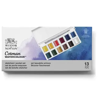WN&#160;sett&#160;Cotman&#160;Sketch&#160;Pocket 12x&#160;1/2&#160;pan&#160;+&#160;pensel&#160;box