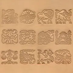 Stjernetegn lærstempel sett 13 stk Detaljerte stjernetegnmotiver