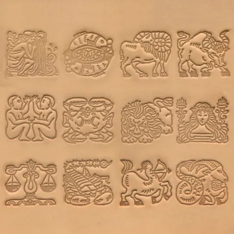 Stjernetegn lærstempel sett 13 stk Detaljerte stjernetegnmotiver