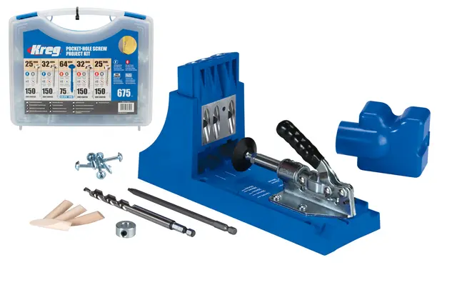 Kreg Jig® K4 Lommehullsjig + Skrueeske 260 Stk. Skruer i Koffert, Kreg Kvalitet 