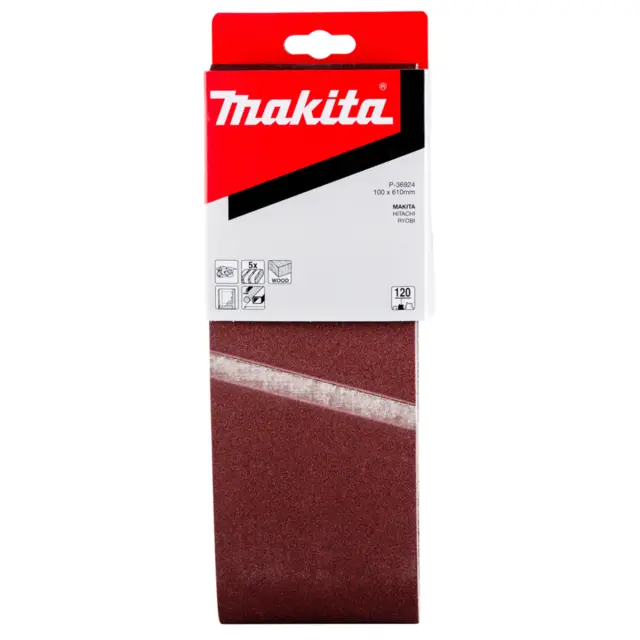 Slipebånd 100 × 610 mm K120 5 stk Makita 
