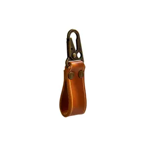 Oxxe beltehempe - Brun Karabinkrok flat - Antikk messing