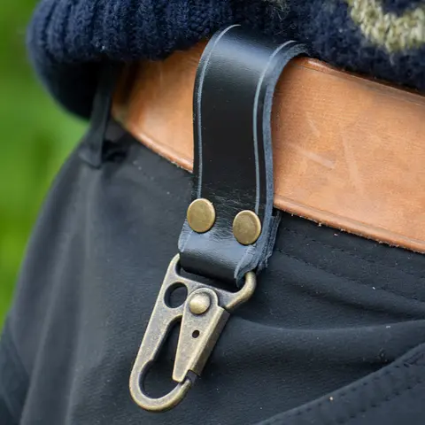 Oxxe beltehempe - Svart Karabinkrok flat - Antikk messing