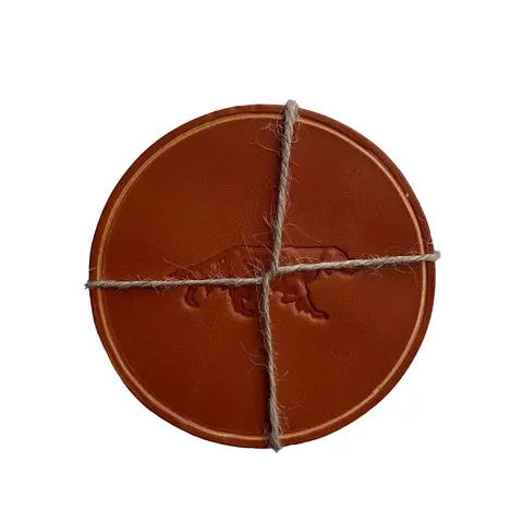Drikkebrikke - Lys brun setter 6 stk &#216;90 mm coaster