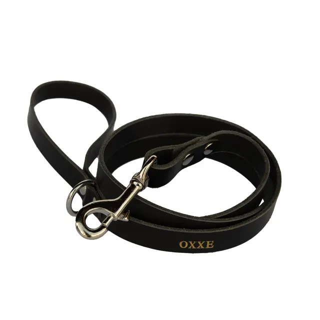 Hundekobbel m/ Karabinkrok 144 cm- Svart M/ Dring 
