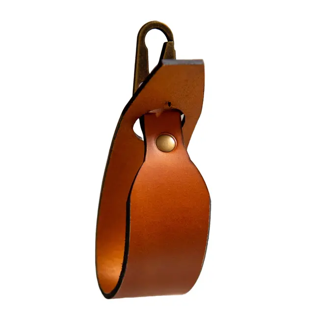 Oxxeløkka 30 cm - Brun Karabinkrok flat - Antikk messing 