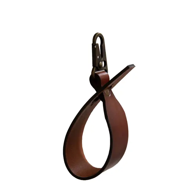 Oxxeløkka 30 cm - Cognac Karabinkrok flat - Antikk messing 