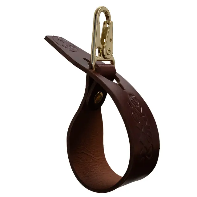 Oxxeløkka 30 cm - Cognac Karabinkrok flat - Messing 