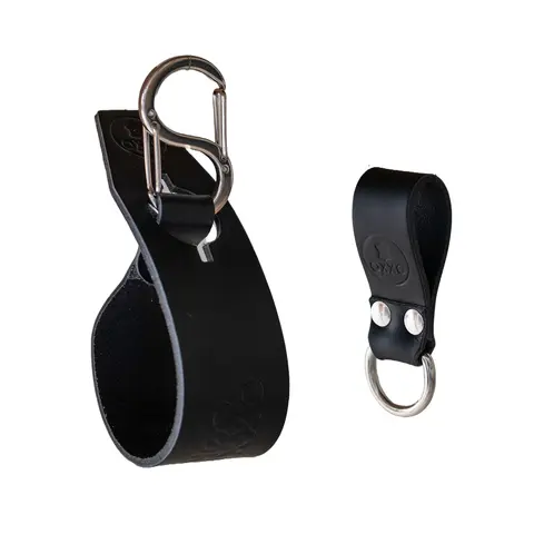 Oxxel&#248;kka 30 cm m/ belteoppheng - Svart Flat S-krok - Rustfritt st&#229;l