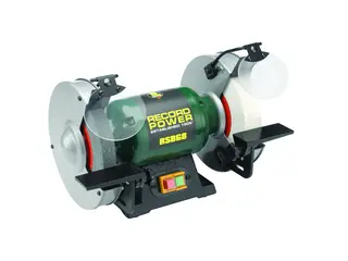 Benksliper 203 mm med hvit slipestein 40 RSBGB Record Power