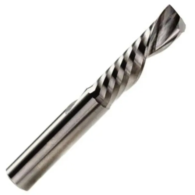 Spiralfres, Ø 8mm.  Rett Notfres 1-Skjærs, Ned-Kutt. Skjærelengde. 22mm 