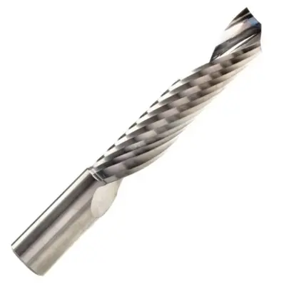 Spiralfres, Ø 6mm.  Rett Notfres 1-Skjærs, Opp-Kutt. Skjærelengde. 28mm 